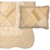 Clayre & Eef Q198.060 Couvre-lit 180x250cm avec taie doreiller Patchwork Beige