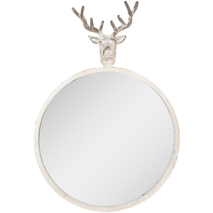 Clayre & Eef 52S320 Miroir tête de cerf rond 48x10x67 cm