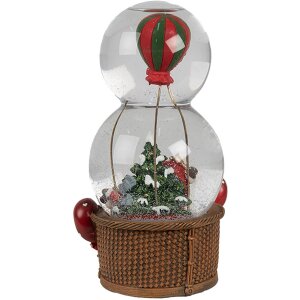 Clayre & Eef 65768 Boule à neige Père Noël Montgolfière avec musique 21 cm