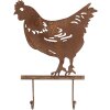 Clayre & Eef 6Y5668 Portemanteau mural design poule brun fer 24x5x31 cm