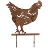 Clayre & Eef 6Y5668 Portemanteau mural design poule brun fer 24x5x31 cm