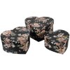 Clayre & Eef 66010 Set boîte de rangement en forme de cœur 3 pièces noir motif floral