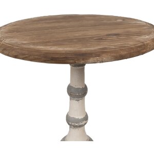 Clayre & Eef 5H0689 Table dappoint ronde en bois brun...