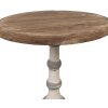 Clayre & Eef 5H0689 Table dappoint ronde en bois brun beige Ø 51x71 cm