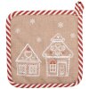 Clayre & Eef GBB45 Maniques Marron Blanc Style Cottage 20x20 cm Coton