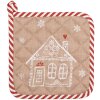 Clayre & Eef GBB45 Maniques Marron Blanc Style Cottage 20x20 cm Coton