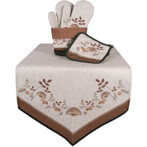 Clayre & Eef LFJ44 Gant de four Beige Marron 18x30 cm