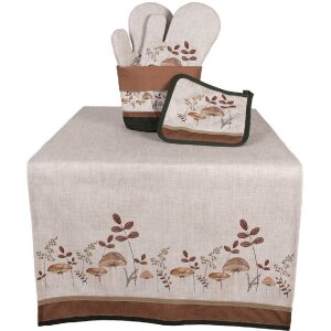 Clayre & Eef LFJ45 Maniques Beige Marron Coton 20x20 cm