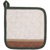 Clayre & Eef LFJ45 Maniques Beige Marron Coton 20x20 cm