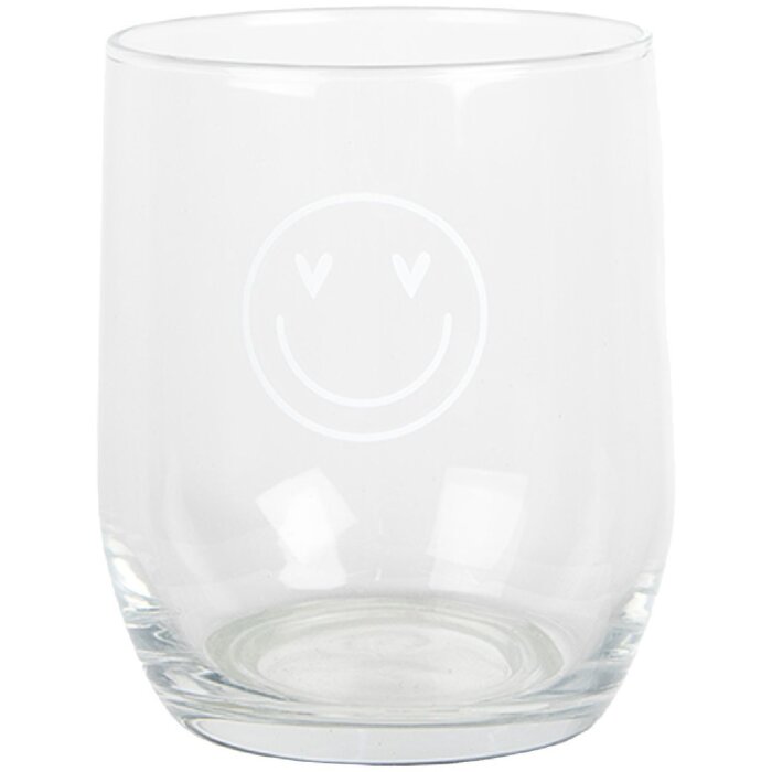 Clayre & Eef BHSGL0006 Verre à boire Smiley Transparent Ø 8x9 cm 300 ml