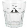 Clayre & Eef LBSGL0011 Verre à boire 200 ml design romantique oiseau cœur Ø 8x8 cm