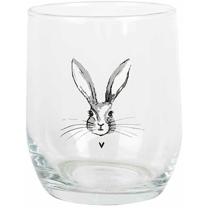 Clayre & Eef RUBGL0001 Verre Lapin Transparent Ø 8x9 cm 300 ml