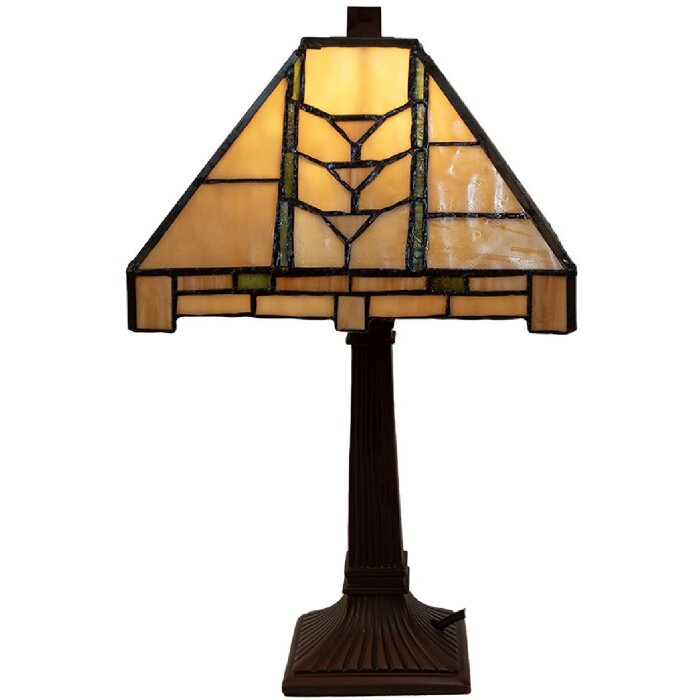 LumiLamp 5LL-5450 Lampe de table Tiffany 23x23x38 cm E14 max 40W Beige