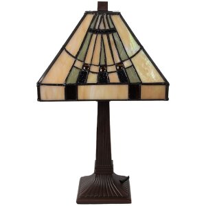 LumiLamp 5LL-5451 Lampe de table Tiffany Beige 23x23x38...