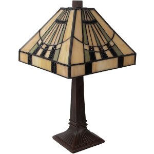 LumiLamp 5LL-5451 Lampe de table Tiffany Beige 23x23x38 cm E14 max 40W