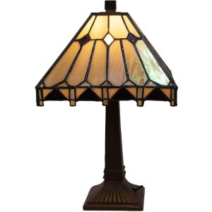 LumiLamp 5LL-5452 Lampe de table Tiffany Beige 23x23x38...