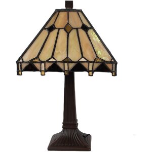 LumiLamp 5LL-5452 Lampe de table Tiffany Beige 23x23x38...