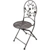 Clayre & Eef 5Y1273 Set de bistrot table Ø 60 cm chaises fer brun antique 3 pièces