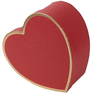 Clayre & Eef 66026 Boîtes coeur rouge set de 3 28x26x14 24x23x12 21x20x10 cm