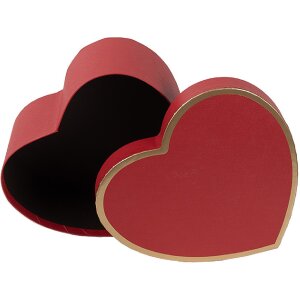 Clayre & Eef 66026 Boîtes coeur rouge set de 3 28x26x14 24x23x12 21x20x10 cm