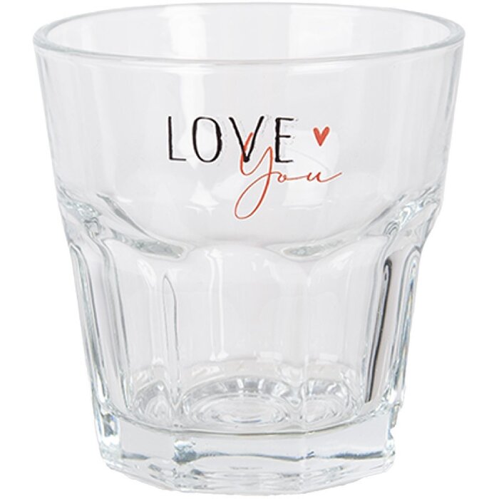 Clayre & Eef BHSGL0012 Verre Love You Ø 8x8 cm 200 ml Transparent