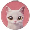 Juleeze JZSP0016 Miroir à main motif chat Ø 7x1 cm rose blanc