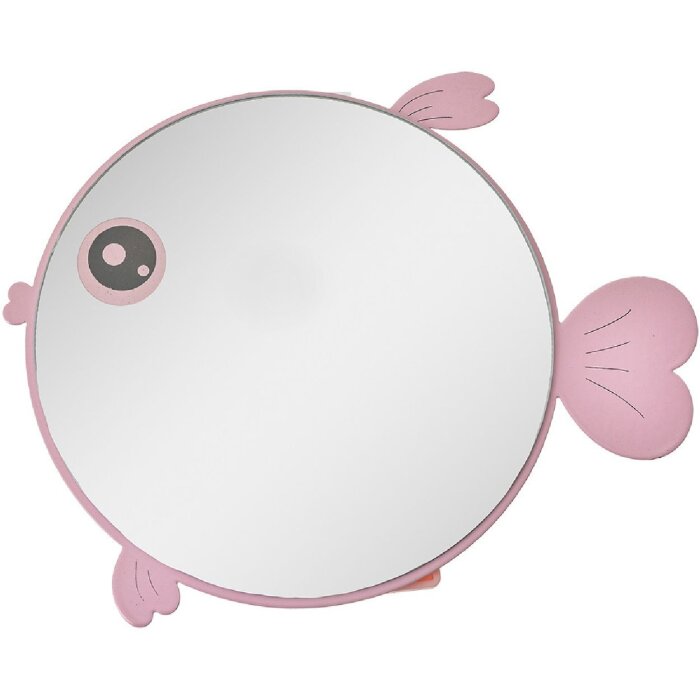 Juleeze JZSP0019 Miroir de table design poisson rose 21x20x4 cm métal verre