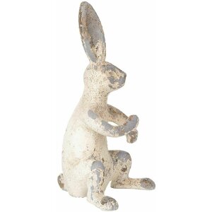 Clayre & Eef 6Y5661 Déco Lapin Beige Gris 8x9x17 cm Oxyde de magnésium