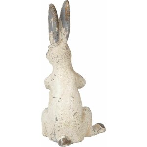 Clayre & Eef 6Y5661 Déco Lapin Beige Gris 8x9x17 cm Oxyde de magnésium