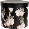 Clayre & Eef 66023 Set de boîtes de rangement 3 tailles Noir Floral style rustique