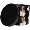 Clayre & Eef 66023 Set de boîtes de rangement 3 tailles Noir Floral style rustique