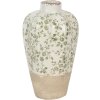 Clayre & Eef 6CE1936M Vase Céramique Beige Vert Ø 21x34 cm style rustique