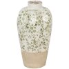 Clayre & Eef 6CE1936M Vase Céramique Beige Vert Ø 21x34 cm style rustique