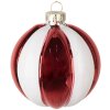 Clayre & Eef 6GL4336GG Boule de Noël en verre rouge blanc Ø 8x8 cm