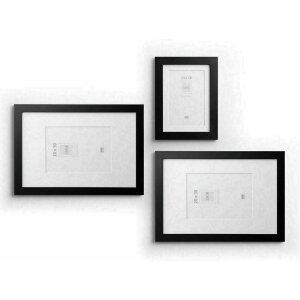 Deknudt S66KF2 Set 3 cadres photo en bois noir mat Design moderne