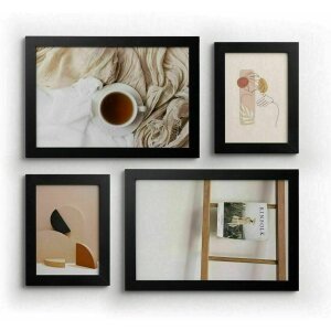 Deknudt S66KF2 Set 4 cadres photo en bois noir 13x18 cm...