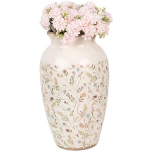 Clayre & Eef 6CE1941L Vase Beige Rose Ø 21x37 cm Céramique style rustique