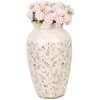 Clayre & Eef 6CE1941L Vase Beige Rose Ø 21x37 cm Céramique style rustique