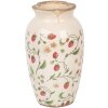 Clayre & Eef 6CE1942S Vase Céramique Beige Rouge Ø 16x27 cm style rustique