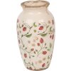 Clayre & Eef 6CE1942S Vase Céramique Beige Rouge Ø 16x27 cm style rustique