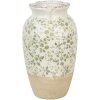 Clayre & Eef 6CE1943L Vase Ø 21x37 cm Beige Vert Céramique style rustique