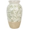 Clayre & Eef 6CE1943L Vase Ø 21x37 cm Beige Vert Céramique style rustique