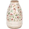 Clayre & Eef 6CE1946M Vase Beige Rouge Céramique Ø 21x32 cm style rustique