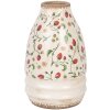 Clayre & Eef 6CE1946M Vase Beige Rouge Céramique Ø 21x32 cm style rustique