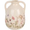 Clayre & Eef 6CE1947M Vase en céramique Beige Rose Ø 14x18 cm style rustique