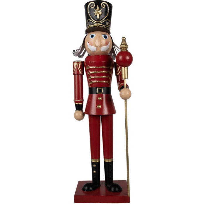 Clayre & Eef 5Y1259 Figurine décorative Soldat Rouge Or Métal 18x19x60 cm