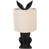 Clayre & Eef 6LMC0099ZVBE Lampe de table Lapin Noir Beige Ø20x43cm E27 60W