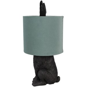 Clayre & Eef 6LMC0099ZVLGR Lampe de table Lapin Ø 20x43 cm Vert Noir