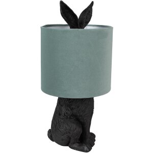 Clayre & Eef 6LMC0099ZVLGR Lampe de table Lapin Ø 20x43 cm Vert Noir