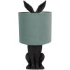 Clayre & Eef 6LMC0099ZVLGR Lampe de table Lapin Ø 20x43 cm Vert Noir